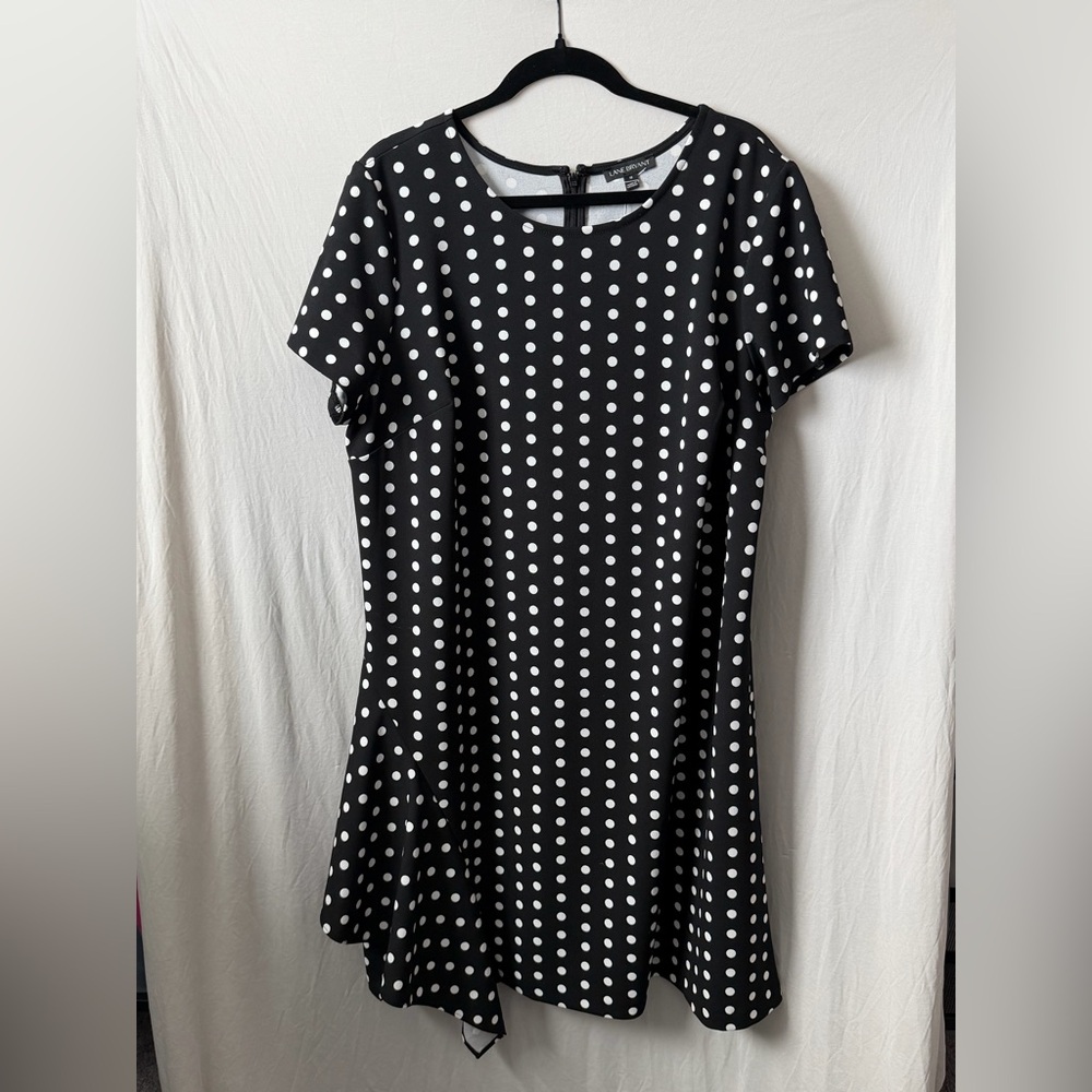 Lane Bryant Black and White Polka Dot Mini Dress